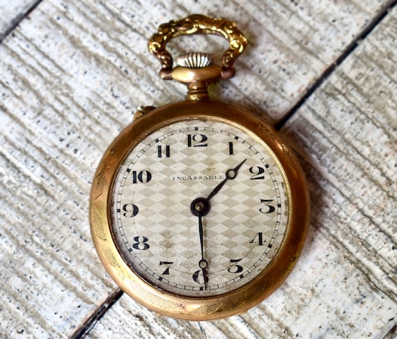 Reloj de bolsillo de bronce antiguo Reloj de bolsillo coleccionable Roskopf Etsy Espana