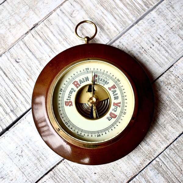 Antique Wooden Barometer Meteorological Station Collectable Gift Nautical Decor Home Decor Wall Decor Ship Barometer