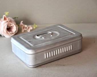 Vintage Military Aluminuim  Medical Box Vintage Medicine Tools Storage Box Military Supply