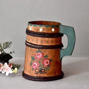 Vintage Wooden Bucket Rustic Decor Home Decor Flowers Painted Old Barn Wooden Bucket