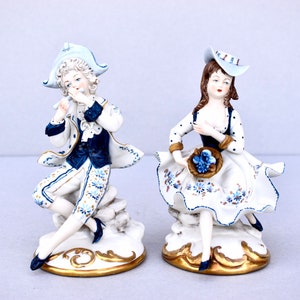 Zwei antike Capodimonte - Volta Porzellan Figuren Sammlung Porzellan Statuette Home Decor Antique Decor