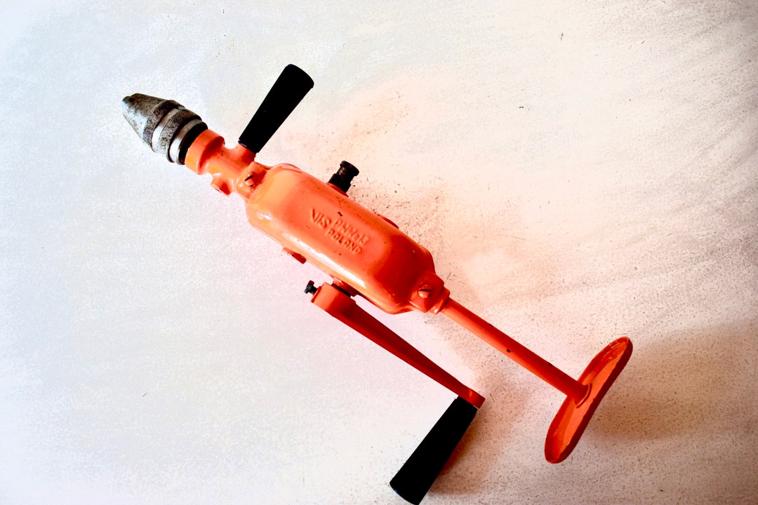 Vintage Hand Drilling Machine Garage Tools Poland Hand Drilling