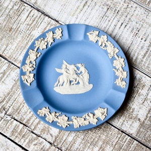 Vintage Porcelain Ashtray Wedgwood Home Decor Blue Porcelain Ashtray Vintage Gift Table Decor