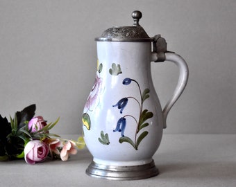 Ceramik Beer Mug Vintage Pottery  Home Decor Beer  Stein Rustic German Beer Mug
