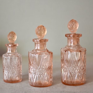 Vintage Perfume Empty Bottle Art Deco Colored Glass  Bottle Vintage Decor
