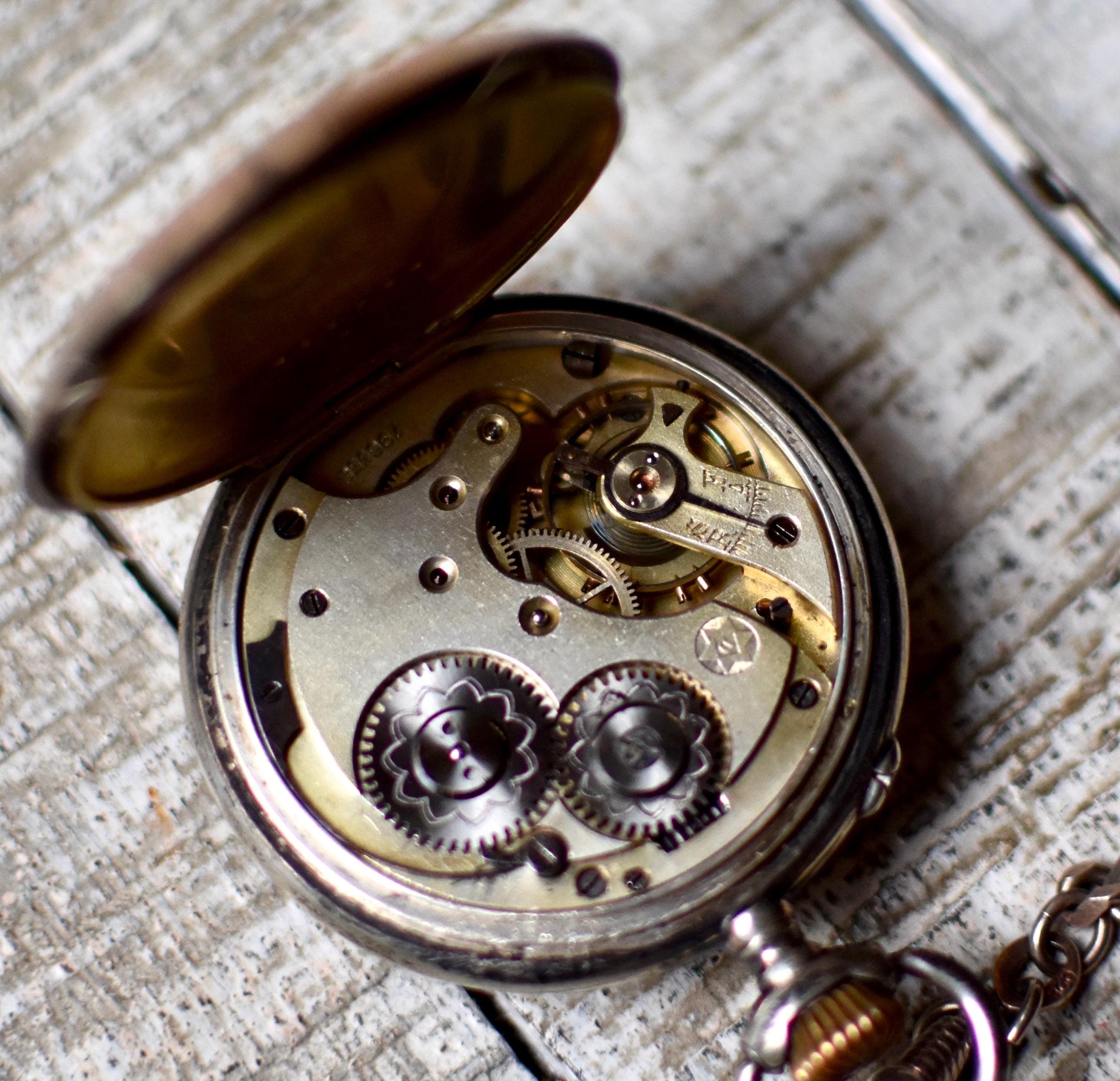 Antique Swiss Pocket Watch Sterling Silver Collectable Watch Sterling ...