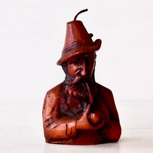 Vintage Candle Figurine Old Man With The Pipe Collectable Figurine Home Decor Rustic Decor Men’s Gift