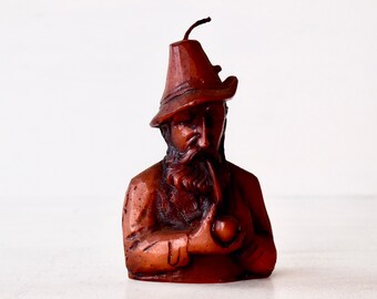 Vintage Candle Figurine Old Man With The Pipe Collectable Figurine Home Decor Rustic Decor Men’s Gift