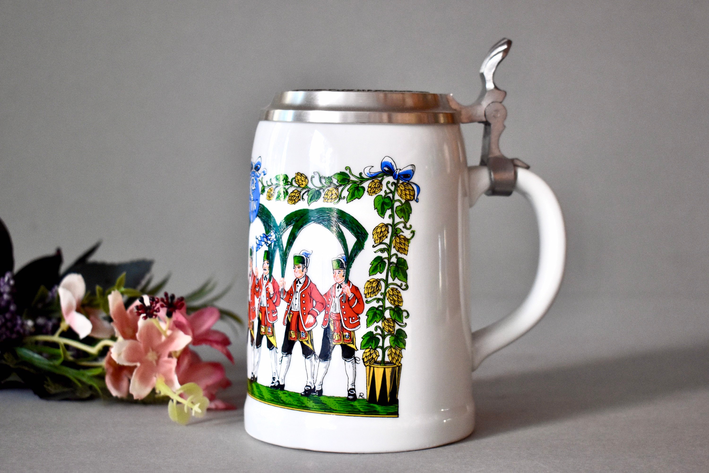 Vintage Porcelain Beer Mug Vintage Pottery Home Decor Beer Stein Rustic