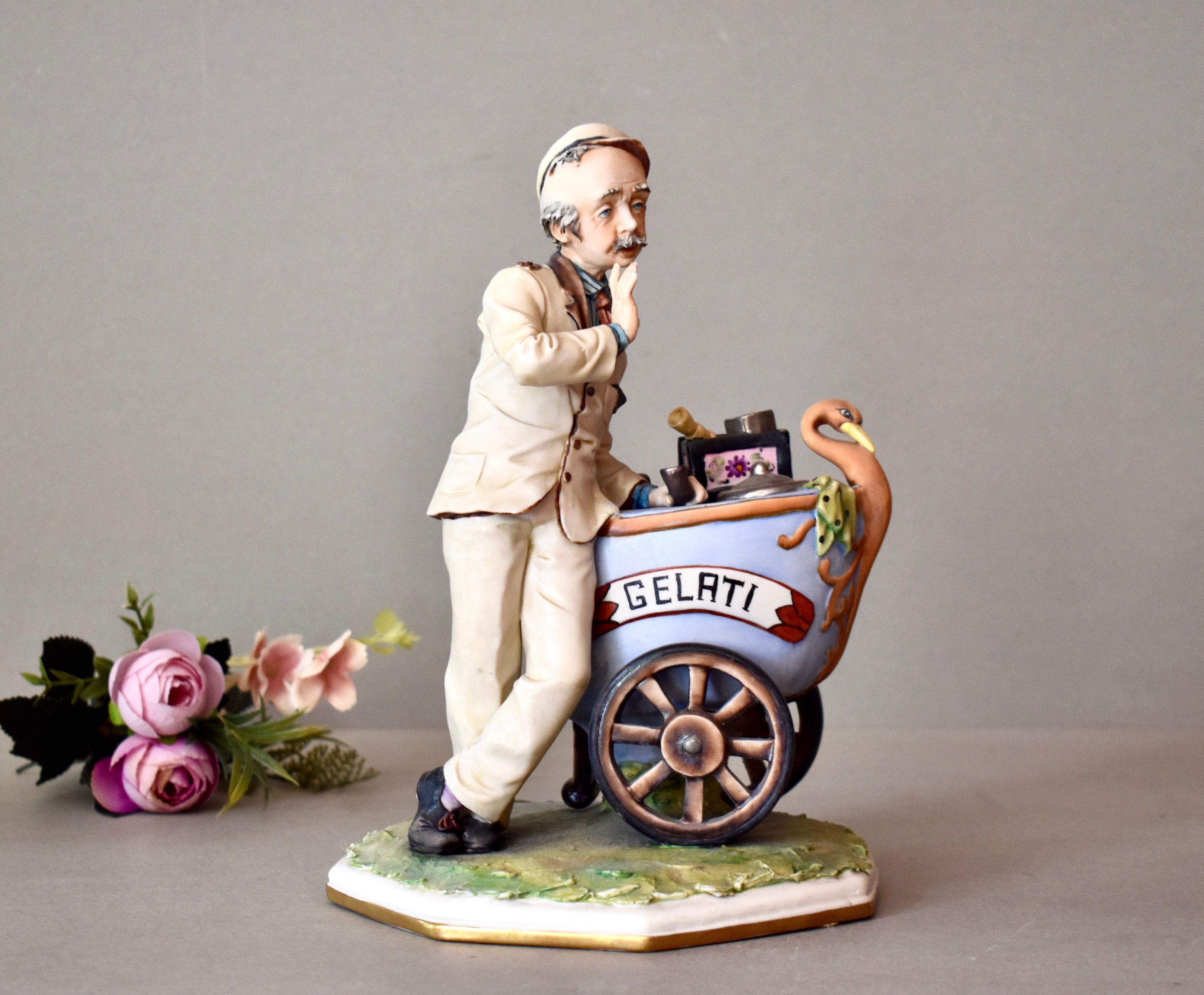 wa 838 CAPODIMONTE ピエロ置物 中古】イタリア CAPODIMONTE カポディモンテ CLOWN クラウン ピエロ