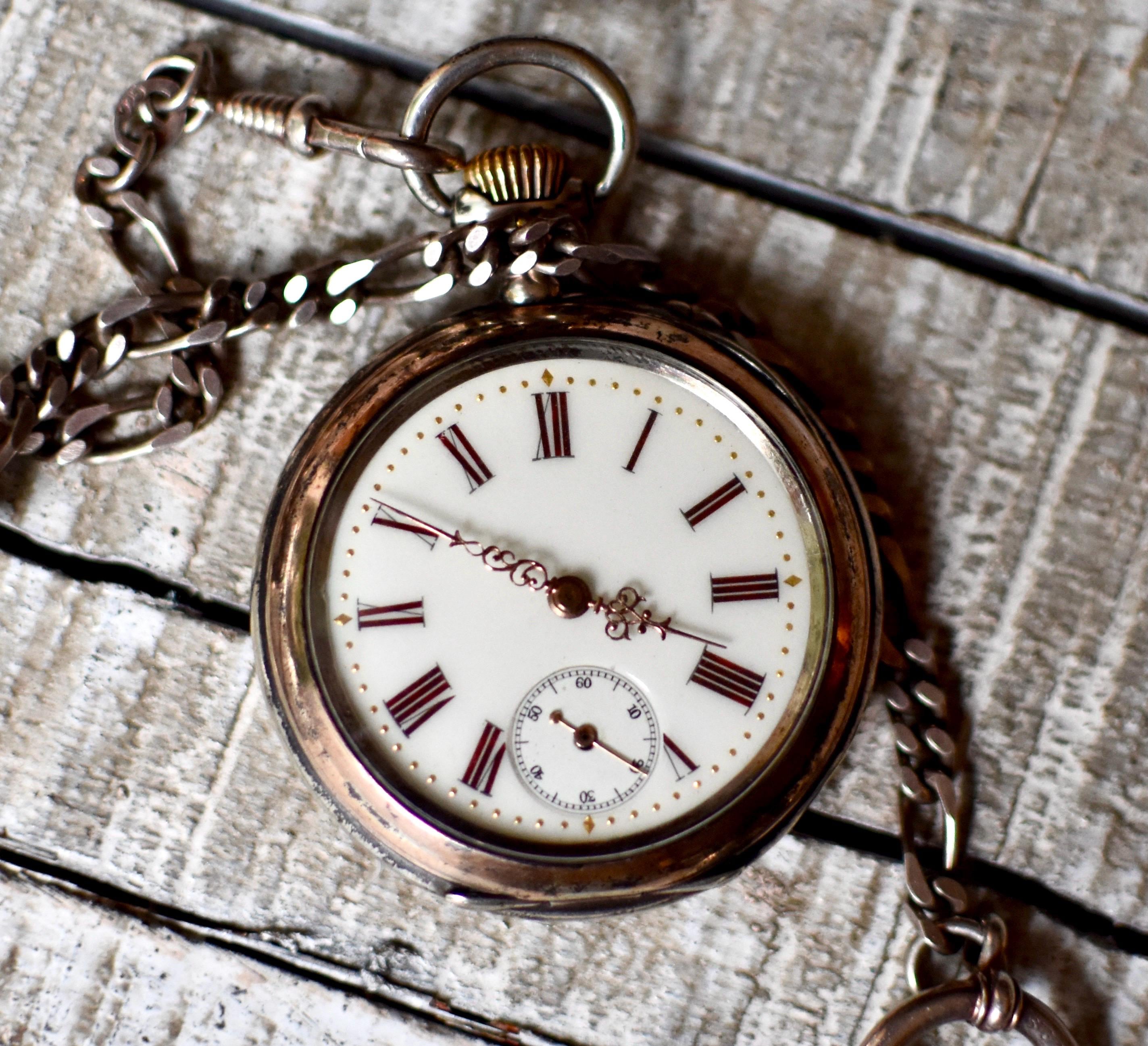 アンティーク スイス 懐中時計 スターリングシルバー コレクターズ
