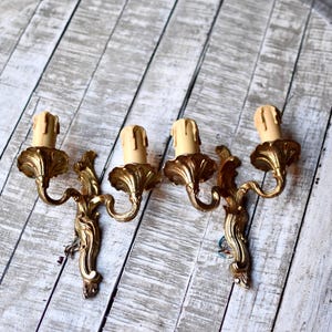 Vintage French A Pair Bronze Wall Light Sconces Bronze Casting Sconces Home Decor Art Art Nouveau Decor Lamps