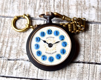 Antique Roskopf Patent Pocket Watch Collectable Pocket Watch With Chain