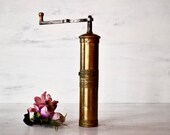 Antique Turkish Bronze Coffee Grinder Home Decor Rustic Decor Vintage Gift Home Decor Spices Mill