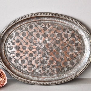 Antique Ottoman  Imperia Copper  Tray Rare Collectable Oriental Decorative Tray
