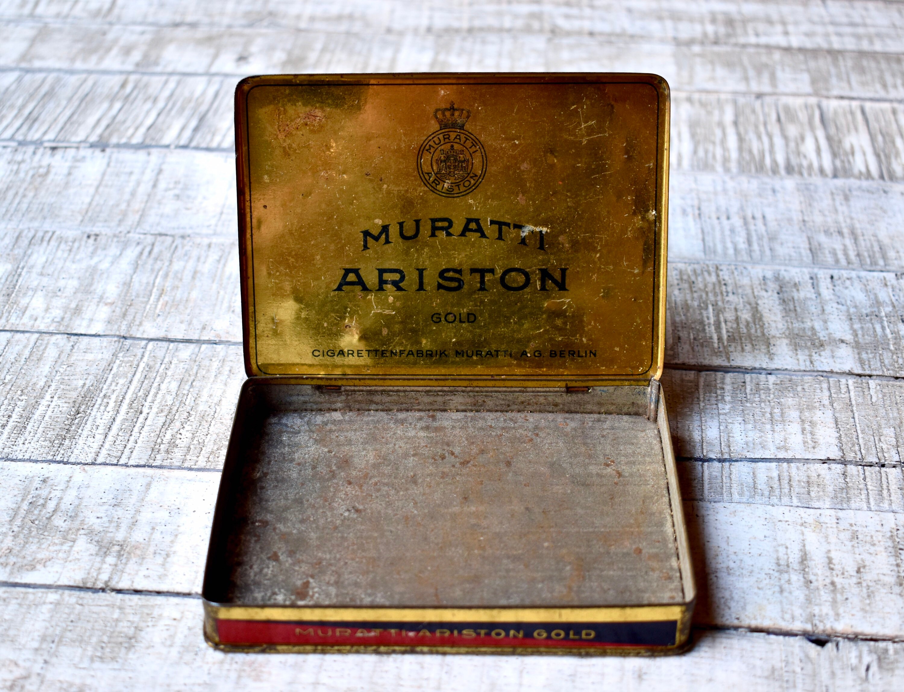 muratti ariston cigarettes Buy Vintage Tin Cigarette Box Muratti Ariston Gold Collectable Tin Tobacco  Box Online in India