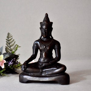 Antiek Thais Beeldje Boeddha Bronzen Beeld Boeddha Antiek Cadeau Home Decor Siam Bronzen Beeldje