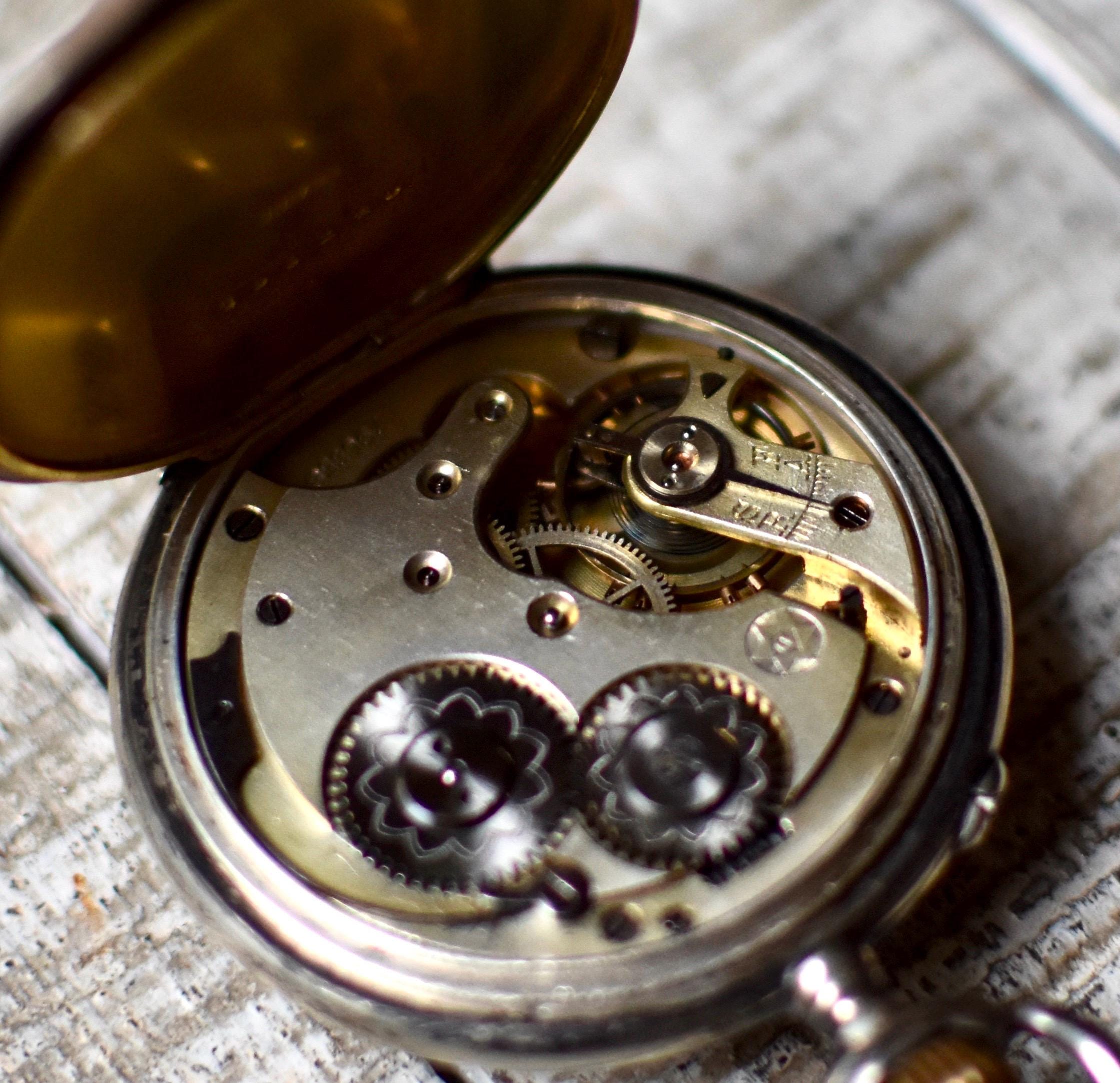 Antique Swiss Pocket Watch Sterling Silver Collectable Watch Sterling ...