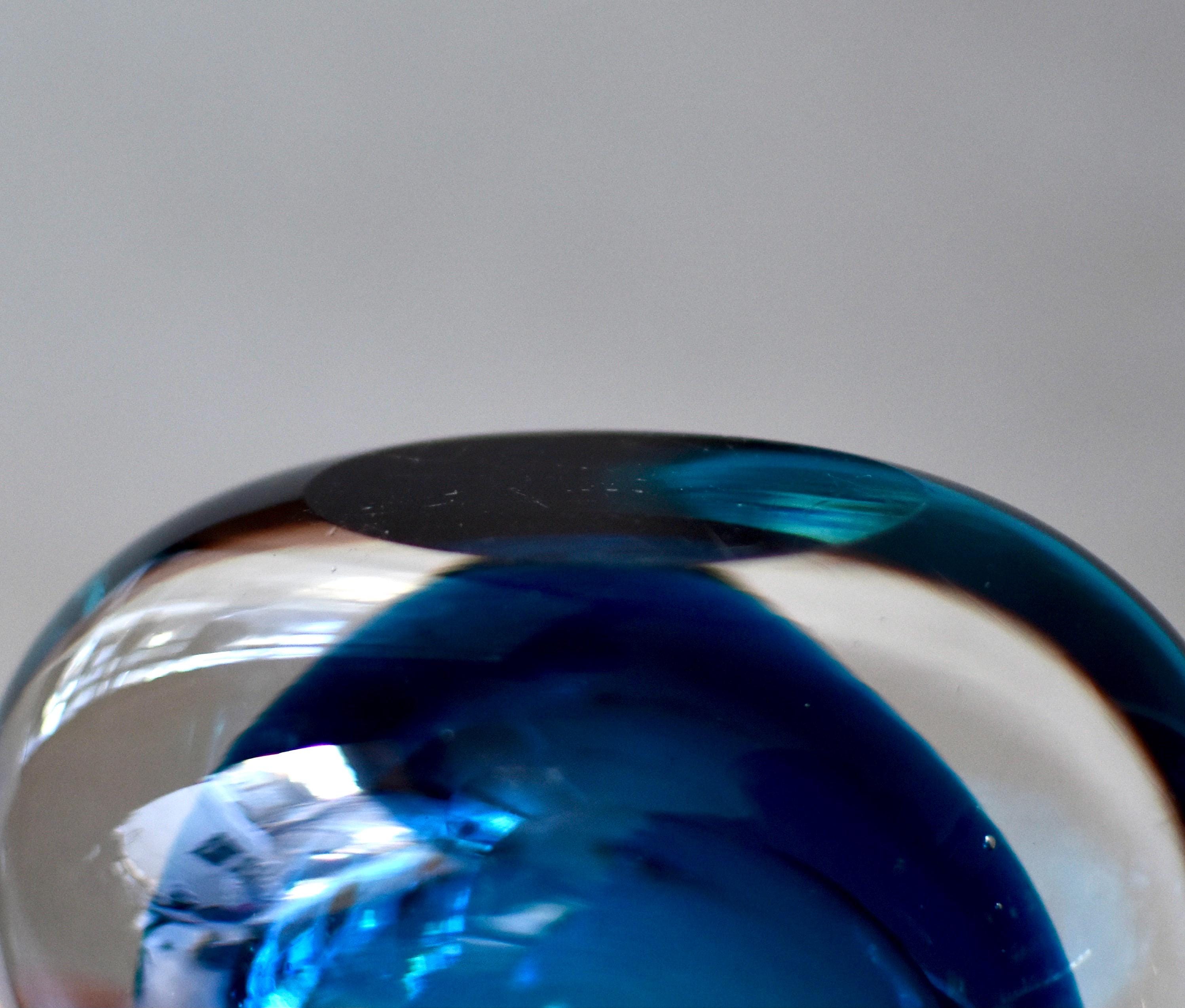 Vintage Whitefriars Blue Glass Vase Teadrop Geoffrey Baxter