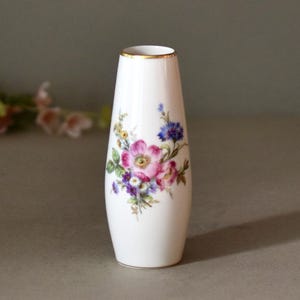 Vintage Bavarian Germany Porcelain Vases Home Decor Linder Hand Painted Flowers Vases Table Decor Cottage Decor