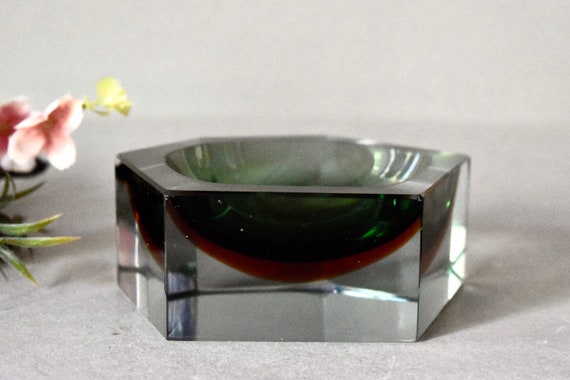 その他 Vintage Vetri Murano Sommerso Ashtray Sommerso Murano Glass Ashtray attributed to Flavio Poli for