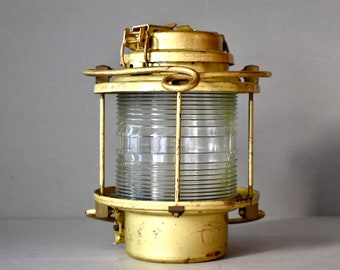 Vintage ankerlicht Copper Blown Glass Anchor Nautical Ships Lantern  Electric Lamp by Den Haan Rotterdam 