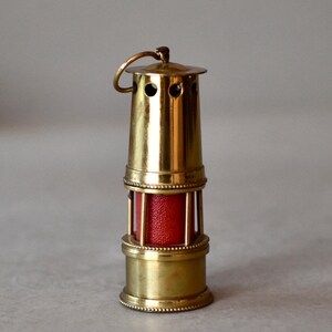 Accendino da tavolo in bronzo vintage, accendino a benzina da collezione, a forma di lampada da minatore, accendino in stile "Messing"