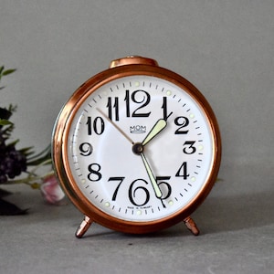 Vintage Copper Alarm Clock MOM Table Clock Home Decor Table Vinntage Decor