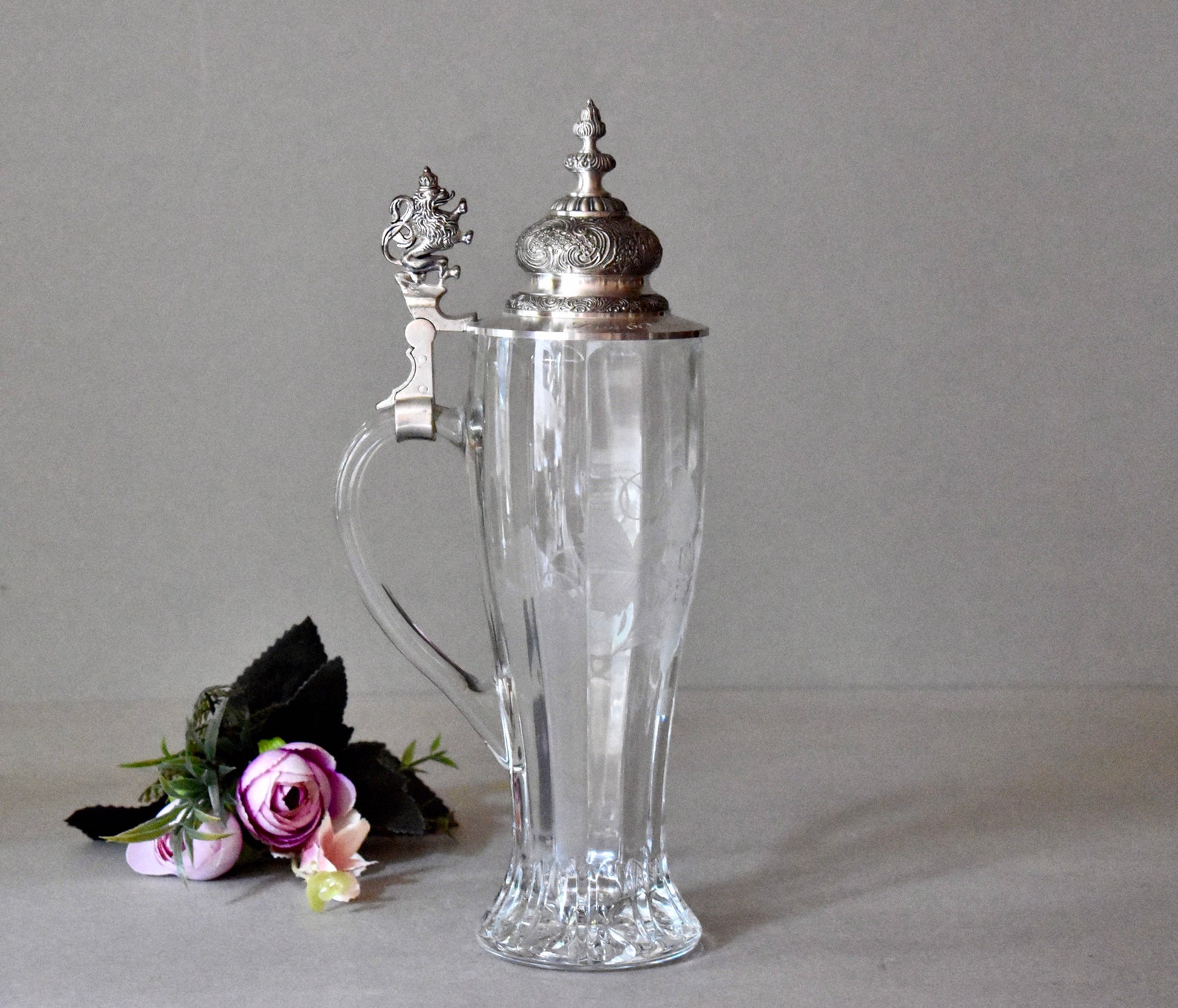 Vintage Glass Beer Mug Vintage Pottery Home Decor Beer Stein Rustic BMF