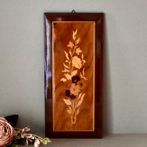 Vintage Wooden Intarsia Flowers Of Wood Hand Made Wall Decor Vintage Home Decor