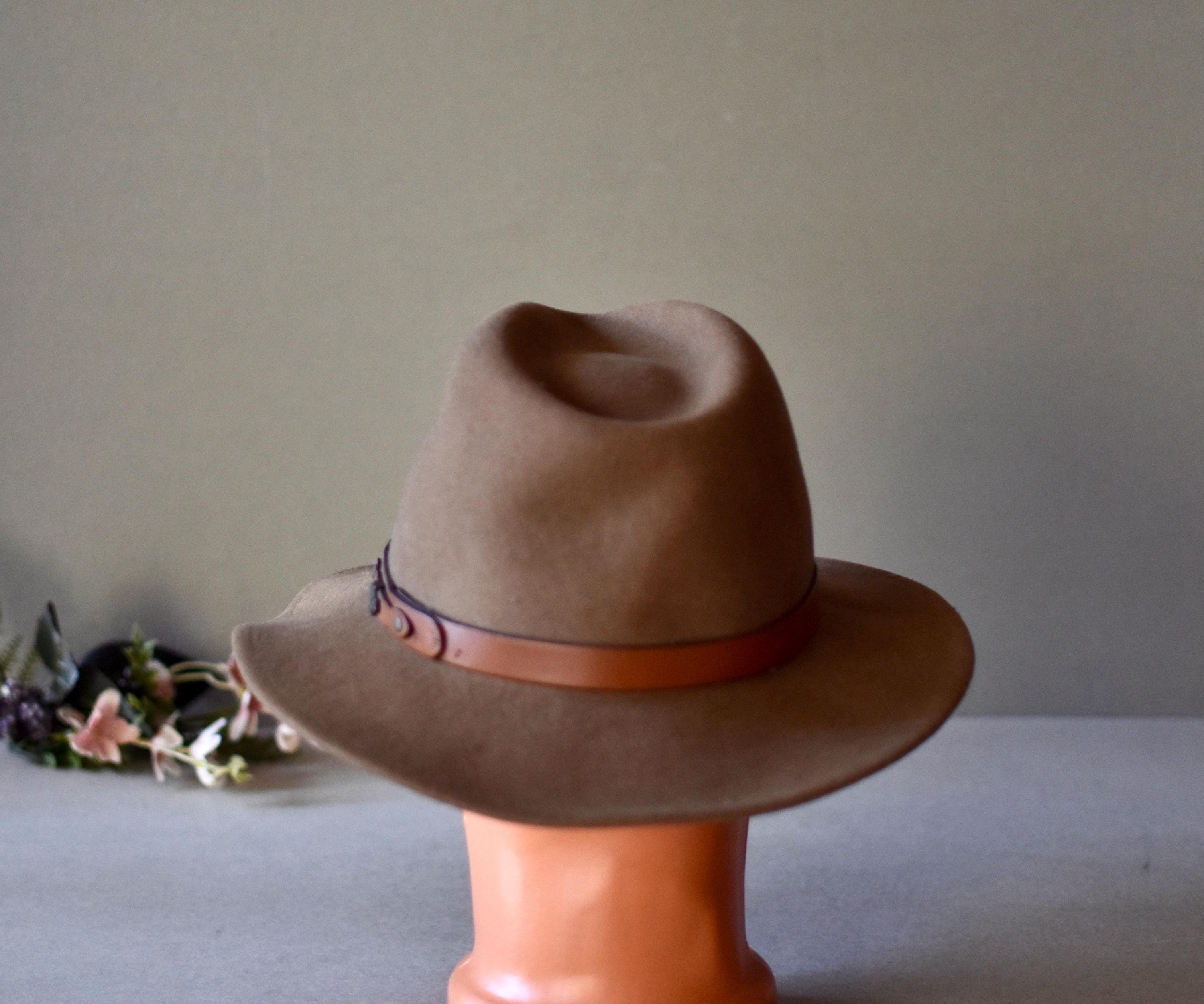 Vintage Mens Fedora Hat Stetson Brown Wool Retro Hat - Etsy