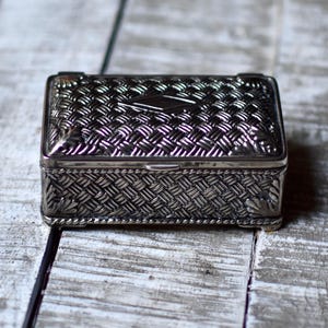 Vintage Metal Jewelry Box Silver Plated Vintage Gift Art Deco  Jewelry Storage Box