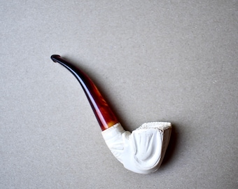 Vintage MEERSCHAUM Small Pipe Collectable Pipe Hand Carved Turkish Meerschaum Pipe