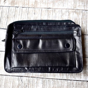 Vintage Leather Pipe Pouch Pipe Storage Black Leather Bag