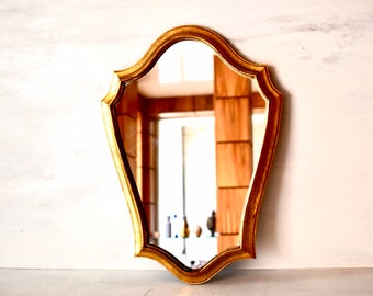 Vintage France Mirror in Gilded Wooden Frame Baroque Decor Wall Decor Antique Mirror
