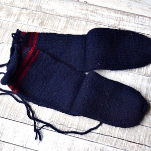 Vintage Traditional Bulgarian Men’s  Colorful Hand Knitted Woolen Socks