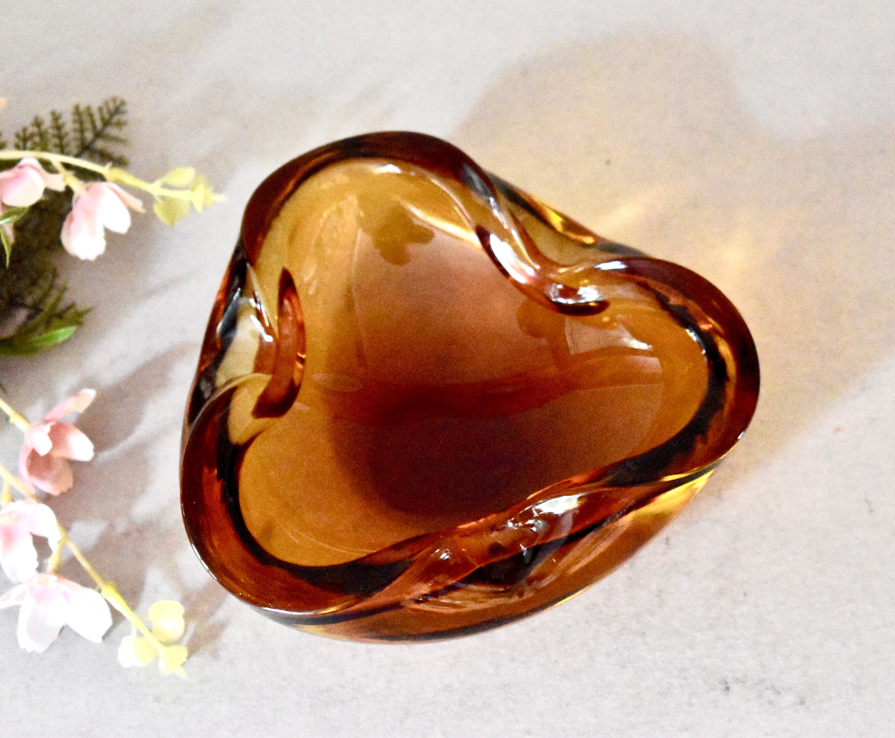 工芸品 Vetri Murano Ashtray Multi Faceted Murano Glass