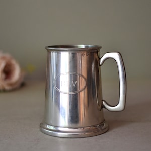 Vintage Pewter Mug  Sheffield Stein Retro Bar Decor Collectable English Pewter Mug