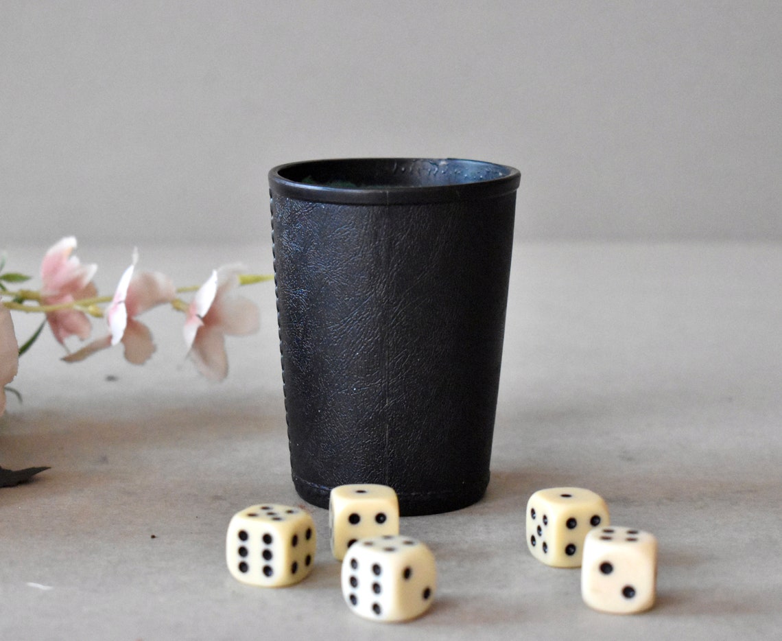 Vintage Barbut Game Set Dice Plastic Cup Dice Game Set - Etsy