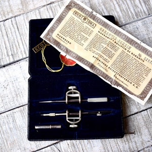 Vintage ECOBRA Professional Compasses Drawing Tools Set  Collectable Drawing Instruments