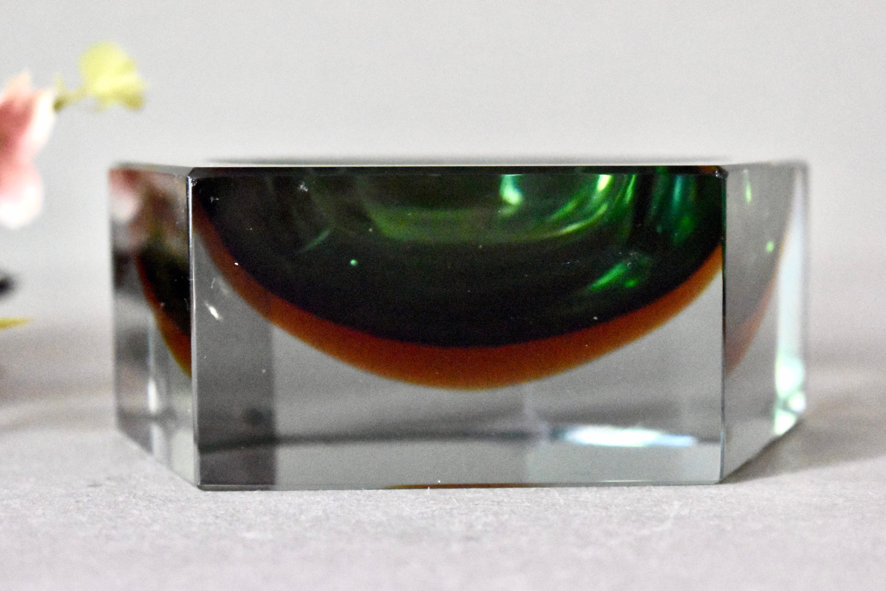 ムラーノ ソンメルソ Flavio Poli ヴィンテージ　灰皿 Vintage Murano Sommerso Glass Ashtray Flavio Poli Faceted Colored