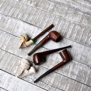 Antique Lot Of Pipe Parts Collectable Pipes Clay  Pipe Briar Pipe