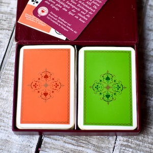 Vintage Set Cards Bridge Playing Cards Vinyl Box Vintage Cnasta Playing Cards