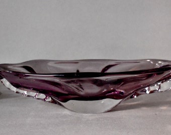 Cuenco de cristal de amatista Vintage, frutero decorativo de cristal artístico para estudio, decoración para el hogar, decoración de mesa