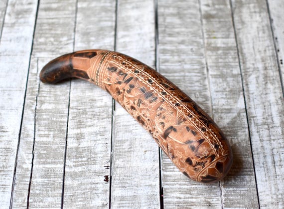 Vintage Peruvian Maracas Hand Carved Pumpkin Maracas Shaker