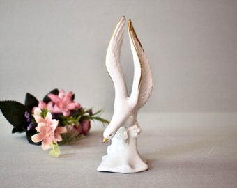 Porcelanowa figurka łabędzia Capodimonte, prezent vintage, wystrój domu