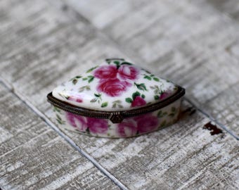 Vintage kleine porseleinen sieradendoos handgeschilderde bloemen vintage porseleinen sieradendoos cadeau