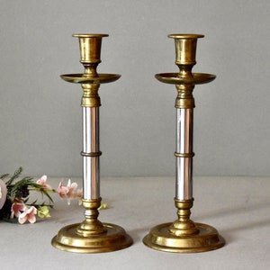 Vintage Set Of Two Bronze Candlestick Holders Vintage Fireplaces Candlestick Holders Home Decor Antique Decor