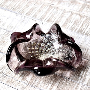 Vintage Purple  Glass Murano Ashtray Mandruzzato Design Colorful Glass Ashtray