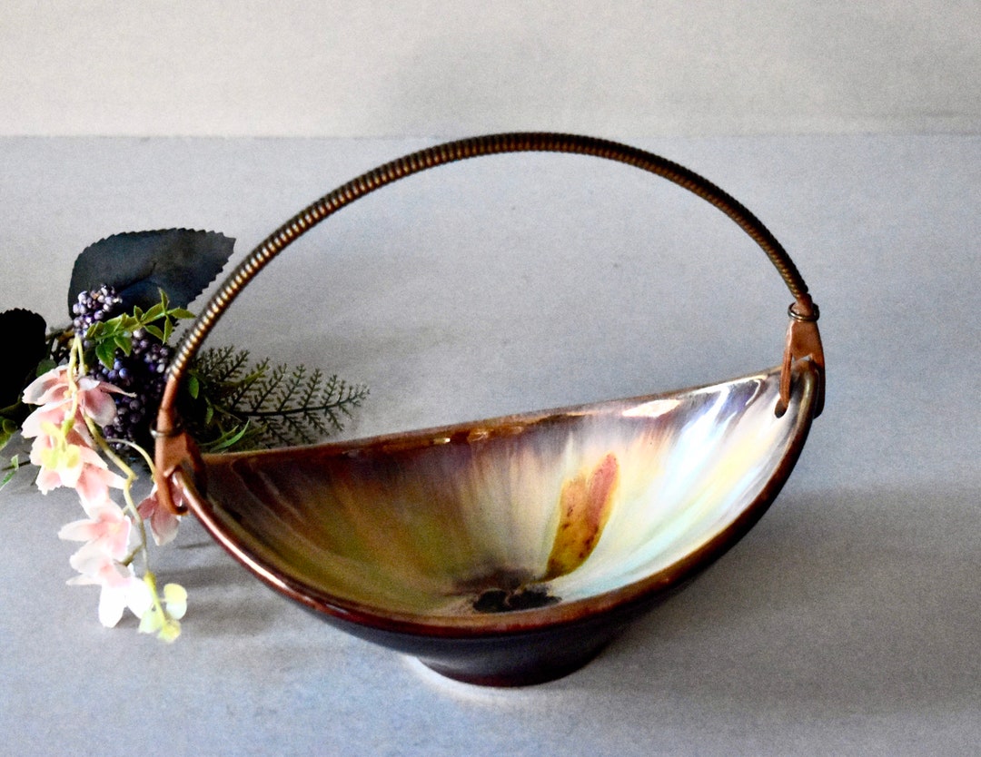 Vintage Ceramic Decorative Tray Hand Painted Home Decor Centrepieces